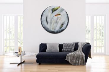 Large round abstract paintings original - 1365